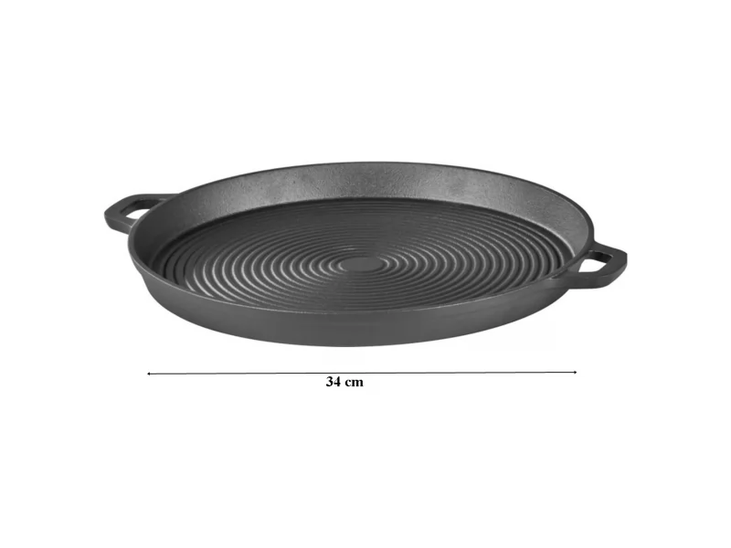 Plita rotunda din fonta pentru gratar, cu manere 34x3 Cm