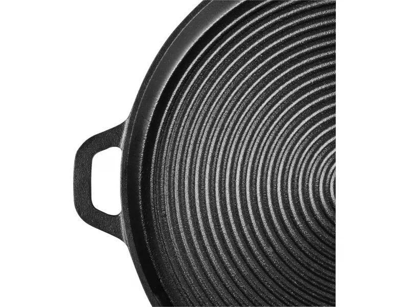 Plita rotunda din fonta pentru gratar, cu manere 34x3 Cm