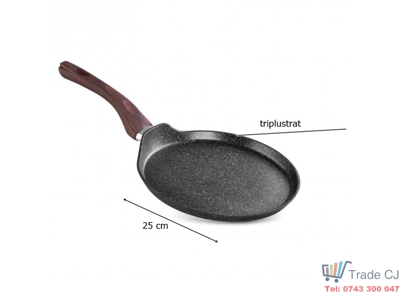 Tigaie pentru clatite pancakes BML-25, triplustrat, antiaderenta, diametru 25 cm