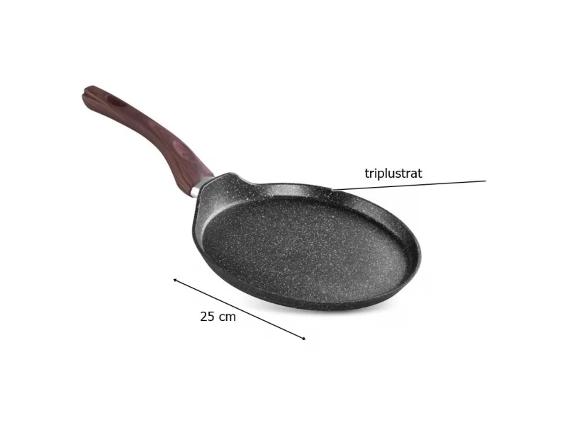 Tigaie pentru clatite pancakes BML-25, triplustrat, antiaderenta, diametru 25 cm