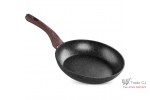 Tigaie rotunda premium antiaderenta BLM-28, triplustrat, compatibila cu toate sursele de caldura, diametru 28 cm, maner lemn