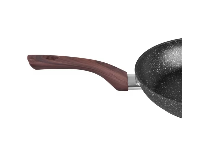 Tigaie rotunda premium antiaderenta BLM-28, triplustrat, compatibila cu toate sursele de caldura, diametru 28 cm, maner lemn