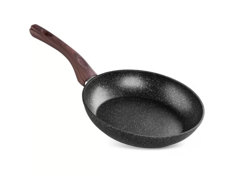 Tigaie rotunda premium antiaderenta BLM-28, triplustrat, compatibila cu toate sursele de caldura, diametru 28 cm, maner lemn