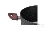 Oala rotunda cu capac triplu-strat BML24, diametru 24 cm, 4 l, manere lemn