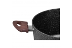 Oala rotunda cu capac triplu-strat BML24, diametru 24 cm, 4 l, manere lemn