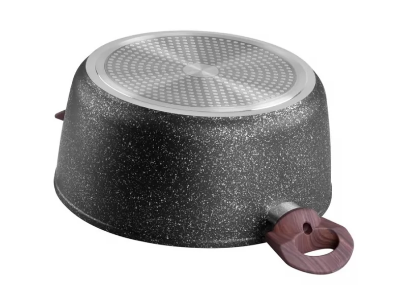 Oala rotunda cu capac triplu-strat BML28, diametru 28 cm, 5.9 l, manere lemn