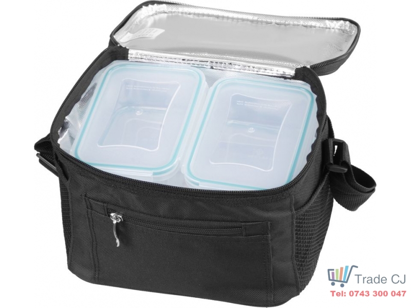 Set geanta termoizolanta cu 3 containere plastic pentru mancare, 2x0.5l si 1.5l