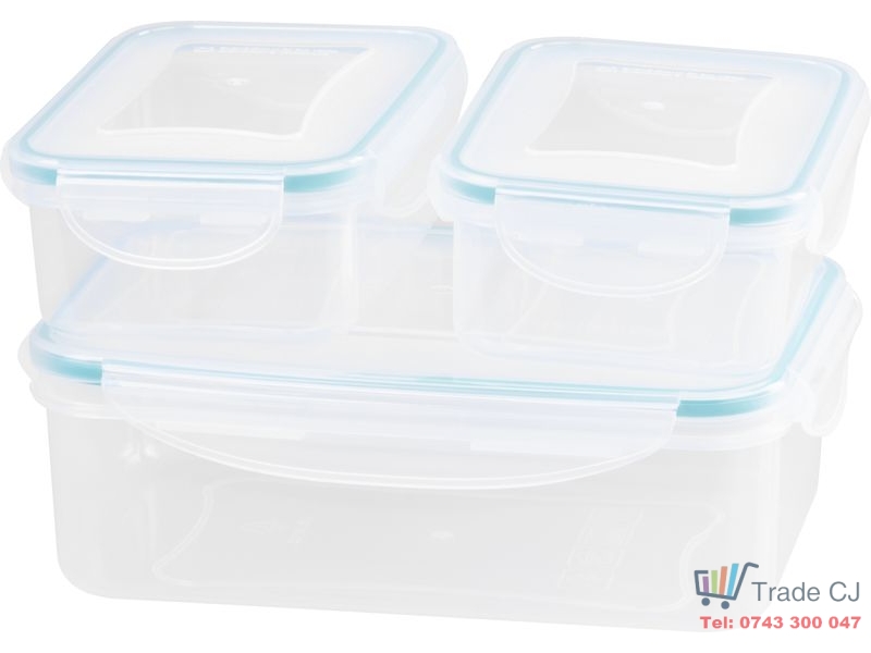 Set geanta termoizolanta cu 3 containere plastic pentru mancare, 2x0.5l si 1.5l