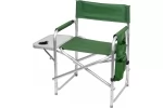 Scaun pliabil pentru camping si pescuit , masa laterala rabatabila cu suport pahar, max. 120 kg, 55x45x78 cm, verde