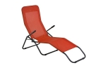 Sezlong pliabil,140x60x96cm,cadru otel,culoare portocalie