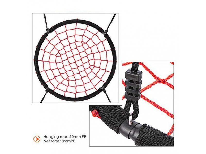 Leagan rotund pentru copii 3-12 ani SpiderNet, diamentru 95 cm, max 70 kg, franghii agatare 1.8 m