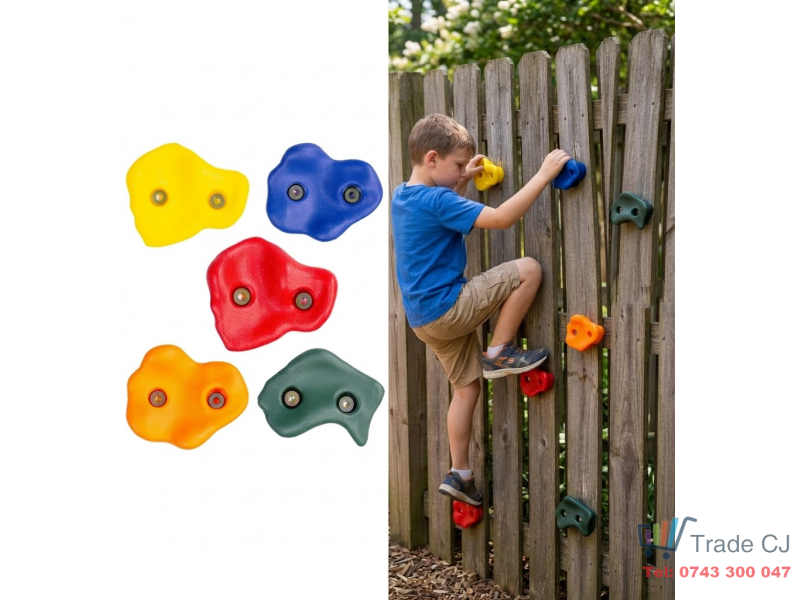 Set 5 prize catarate copii, pietre escalada anti-alunecare, rezistente la UV, montare usoara pe pereti interiori si exteriori, max 150 kg