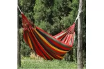 Hamac din bumbac rezistent 240x160 cm, suporta 200 kg, pentru gradina, terasa, camping si relaxare, multicolor