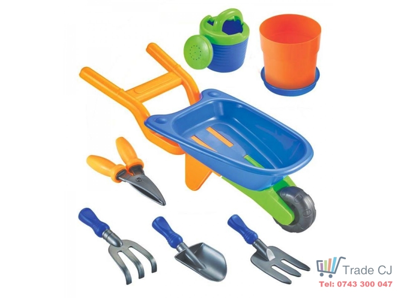 Set jucarii roaba + 7 accesorii pentru plaja si gradina