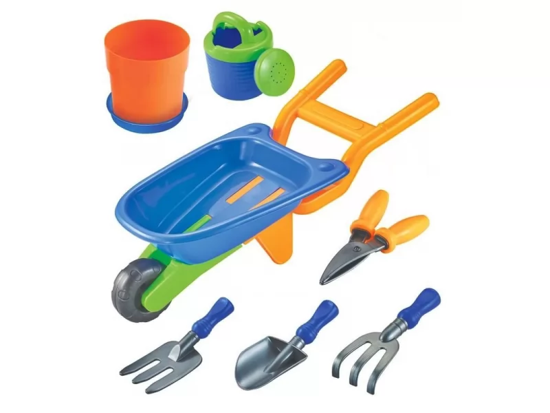 Set jucarii roaba + 7 accesorii pentru plaja si gradina