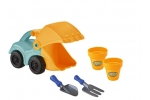 Set jucarii masinuta excavator + 4 accesorii pentru plaja si gradina