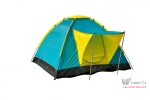 Cort pentru camping si drumetie, SGTT Relax pentru 3-4 persoane, din poliester si fibra, inchidere frontala. rezistent UV si apa, 205x205x120 cm