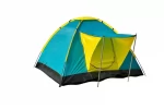Cort pentru camping si drumetie, SGTT Relax pentru 3-4 persoane, din poliester si fibra, inchidere frontala. rezistent UV si apa, 205x205x120 cm