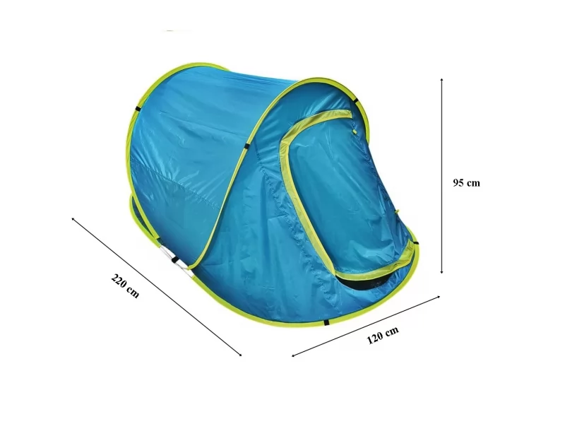 Cort de plaja si picnic SGTT Relax, din poliester si fibra, inchidere frontala. rezistent UV si apa, 220x120x95 cm