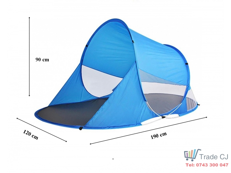 Cort de plaja si picnic SGTT Relax, din poliester si fibra.plasa laterala, rezistent UV si apa, 190x120x90 cm
