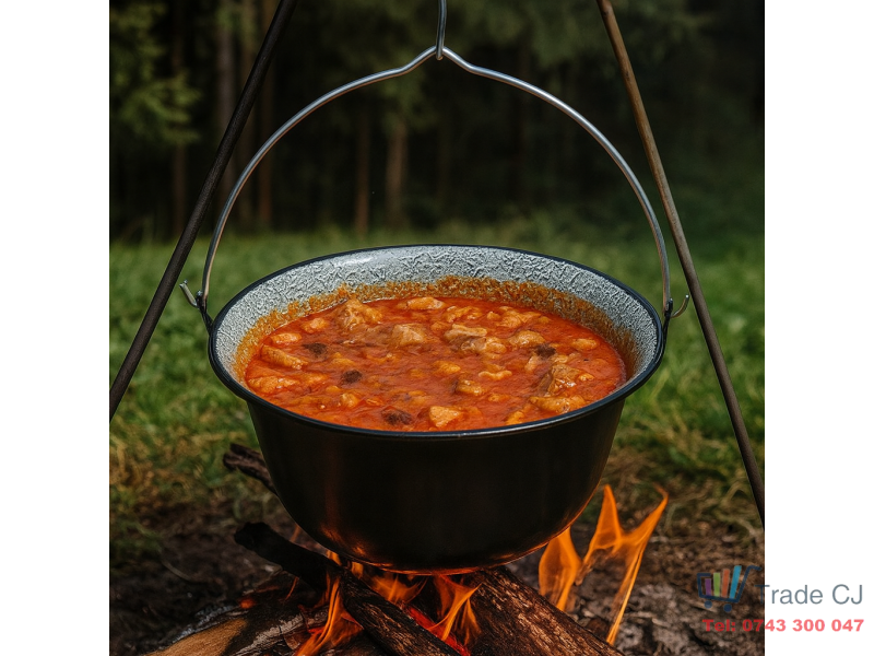 Ceaun emailat cu maner metal, pentru gulas si tocanite, capacitate 12l, 39.8x18 cm
