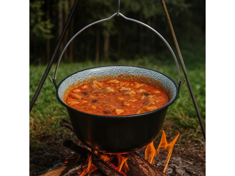Ceaun emailat cu maner metal, pentru gulas si tocanite, capacitate 12l, 39.8x18 cm