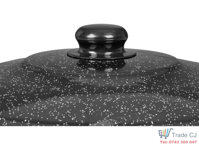 Capac emailat pentru ceaun 12 l, diametru 39 cm, culoare negru gri