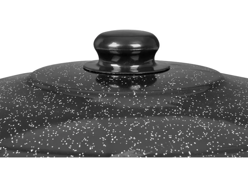 Capac emailat pentru ceaun 12 l, diametru 39 cm, culoare negru gri