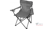 Scaun pliabil pentru camping, gradina si pescuit, Oxford 600D, cadru metalic, gri inchis, 82 x 50 x 80 cm, max 120 kg