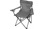 Scaun pliabil pentru camping, gradina si pescuit, Oxford 600D, cadru metalic, gri inchis, 82 x 50 x 80 cm, max 120 kg
