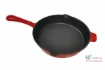 Tigaie rotunda din fonta emailata pentru grill, 27x5 cm