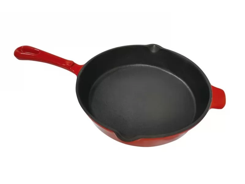 Tigaie rotunda din fonta emailata pentru grill, 27x5 cm