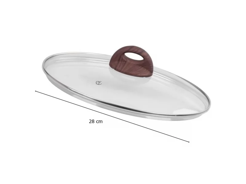Capac sticla termorezistent, diametru 28 cm, BML-28, cu maner prindere