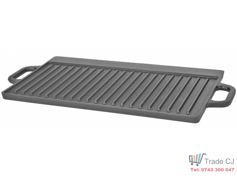 PLita reversibila grill dreptunghiulara din fonta Magic Home cu manere 51x24x1.5 cm