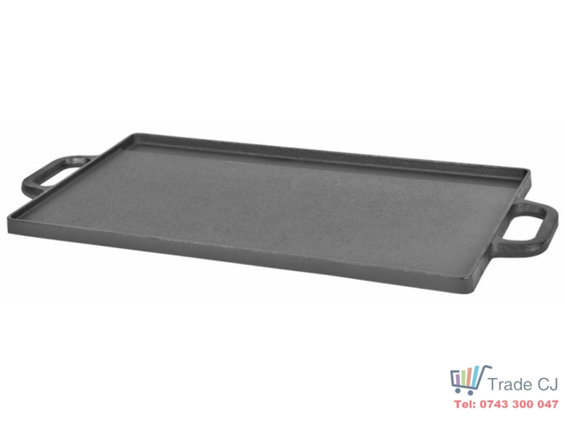 PLita reversibila grill dreptunghiulara din fonta Magic Home cu manere 51x24x1.5 cm