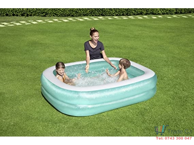 Piscina Bestwayi ¾ EasySet gonflabila pentru copii, dreptunghiulara, 200x146x48 cm