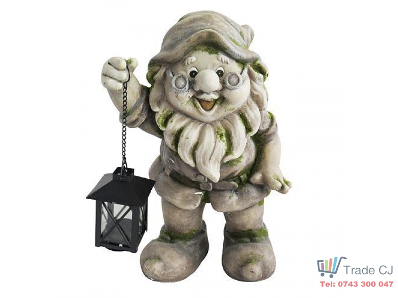 Decoratiune gradina Dwarf with lantern,ceramica,24 x 20.5 x 36 cm