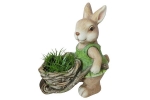 Ghiveci decorativ Rabbit with Wheel barrow,,ceramica,34 x 19.5 x 40 cm