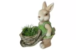 Ghiveci decorativ Rabbit with Wheel barrow,,ceramica,34 x 19.5 x 40 cm