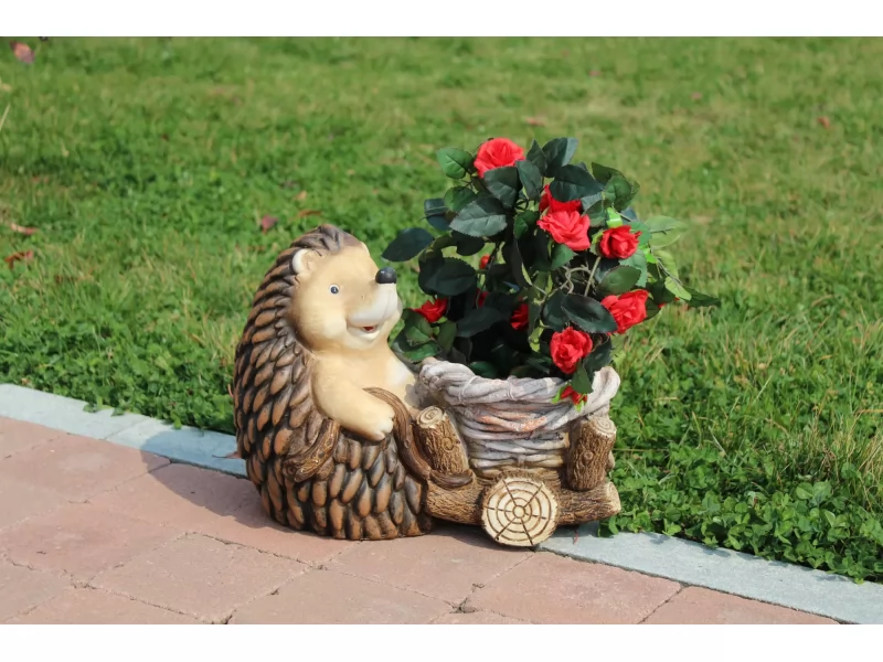Ghiveci decorativ Sitting hedgehog, ceramica,37 x 21 x 27 cm
