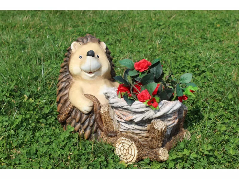 Ghiveci decorativ Sitting hedgehog, ceramica,37 x 21 x 27 cm