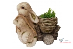Ghiveci decorativ Bunny with trolley ,ceramica,34 x 19 x 39 cm