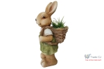 Ghiveci decorativ Bunny with basket,ceramica,22 x 18.5 x 46 cm