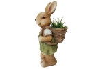 Ghiveci decorativ Bunny with basket,ceramica,22 x 18.5 x 46 cm