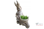 Ghiveci decorativ Bunny with trumpet,ceramica,34 x 19 x 49 cm