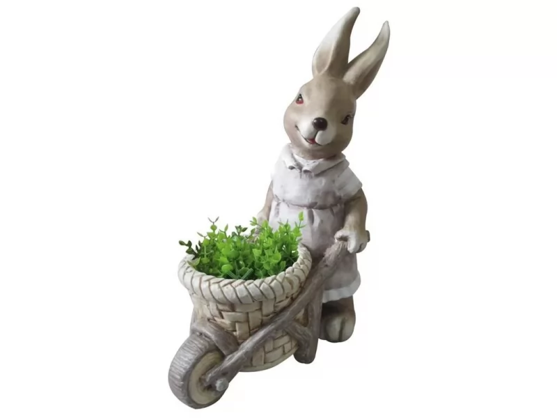 Ghiveci decorativ Bunny with trumpet,ceramica,34 x 19 x 49 cm