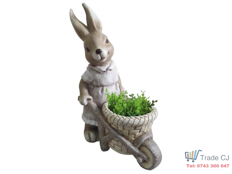 Ghiveci decorativ Bunny with trumpet,ceramica,34 x 19 x 49 cm