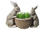Ghiveci decorativ Rabbit in the basket,ceramica,42 x 21 x 30 cm