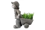 Ghiveci decorativ Boy with trolley, ceramica,37x19x47 cm