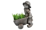 Ghiveci decorativ Girl with trolley ,ceramica,34 x 20 x 47 cm